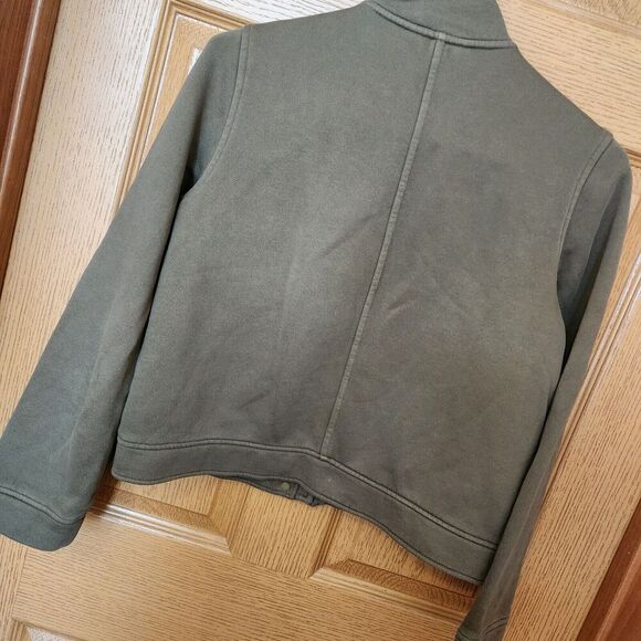 Banana Republic Women’s Olive Green Knit Jacket Zip Up Military Size Small EUC - Picture 7 of 14
